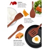 image:imageNutriChef Kitchen Cooking Utensils Set  Includes Solid Spatula Pasta Fork Solid Spoon Slotted Spoon amp Tool Seat Works with Model NCCWSTKBR Brown