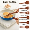 image:imageNutriChef Kitchen Cooking Utensils Set  Includes Solid Spatula Pasta Fork Solid Spoon Slotted Spoon amp Tool Seat Works with Model NCCWSTKBR Brown