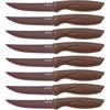 image:imageSereneLife Stainless Steel Knife Set 8 Pcs  NonStick Coating Sharp Serrated Blades Professional Kitchen Set RustResistant Dishwasher Safe Ideal for BBQ amp Grilling YellowBrown