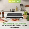 image:imageNutriChef 110W Food Vacuum Sealer Machine  Automatic FoodSaver Air Sealing System for Meat Packing and Sous Vide Storage Includes 6 Vacuum Bag Rolls Selectable Sealing Modes Black