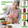 image:imageNutriChef 16 Pack Mason Jars 16 oz with Lids Wide Mouth Airtight Seal Freeze Safe Durable Glass Silver Screw Lids for Meal Prep Jam Honey and Wedding Gifts Leakproof amp Dishwasher Safe Glass Jars2 Pack