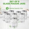 image:imageNutriChef 16 Pack Mason Jars 16 oz with Lids Wide Mouth Airtight Seal Freeze Safe Durable Glass Silver Screw Lids for Meal Prep Jam Honey and Wedding Gifts Leakproof amp Dishwasher Safe Glass Jars8 pack