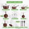 image:imageNutriChef Non Stick Cookware with Baking Pans Set 20 Piece  Complete kitchen set with pots pans bakeware utensils and tempered glass lids in durable aluminum with easyclean designBrown