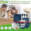 image:imageNutriChef Non Stick Cookware with Baking Pans Set 20 Piece  Complete kitchen set with pots pans bakeware utensils and tempered glass lids in durable aluminum with easyclean designBlue