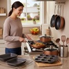 image:imageNutriChef Non Stick Cookware with Baking Pans Set 20 Piece  Complete kitchen set with pots pans bakeware utensils and tempered glass lids in durable aluminum with easyclean designBrown