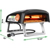 image:imageNutriChef Portable Outdoor Gas Pizza Oven  Unique Design Easy Bake Oven with Pizza Stone Foldable Feet OneTouch Gas Ignition Adjustable Heat Control Stainless Steel 932F MaxBlack