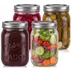 image:imageNutriChef 16 Pack Mason Jars 16 oz with Lids Wide Mouth Airtight Seal Freeze Safe Durable Glass Silver Screw Lids for Meal Prep Jam Honey and Wedding Gifts Leakproof amp Dishwasher Safe Glass Jars4 Pack