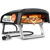 image:imageNutriChef Portable Outdoor Gas Pizza Oven  Unique Design Easy Bake Oven with Pizza Stone Foldable Feet OneTouch Gas Ignition Adjustable Heat Control Stainless Steel 932F MaxCarbon Black