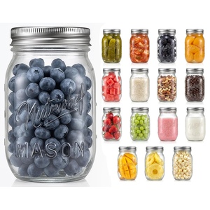 image:imageNutriChef 16 Pack Mason Jars 16 oz with Lids Wide Mouth Airtight Seal Freeze Safe Durable Glass Silver Screw Lids for Meal Prep Jam Honey and Wedding Gifts Leakproof amp Dishwasher Safe Glass Jars16 Pack