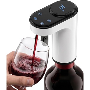 image:imageNutriChef 3in1 Electric Wine Aerator  Aerates Vacuum Seals amp Dispenses  Includes 3 Bottle Adapters 2 Vacuum Stoppers amp 2 Straws  Rechargeable LED Touch Screen with Measured Pours  White