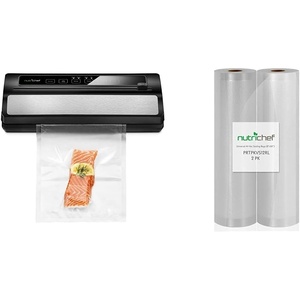image:imageNutriChef PKVS Vacuum Sealer Stainless SteelBlack amp Premium 2 Vacuum Sealer 2Pack