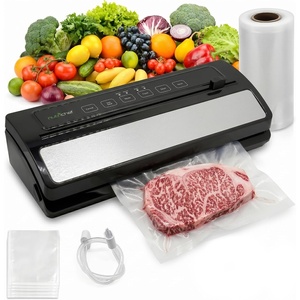 image:imageNutriChef Premium Vacuum Sealer Machine Automatic Powerful Food Vacuum Sealer Machine with Bags Touchscreen Cutter amp MultiModes for Dry Moist amp Soft Food Storage Prep and Sous Vide CookingSilverBlack