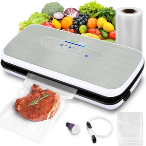 image:imageNutriChef Vacuum Sealer for Food  Automatic Electric Air Sealing Preserver System with Gentle and Normal Modes Roll Cutter Reusable Bags Meal Prep Storage Suitable for DryMoist FoodsSilver