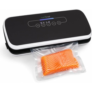 image:imageNutriChef Vacuum Sealer for Food  Automatic Electric Air Sealing Preserver System with Gentle and Normal Modes Roll Cutter Reusable Bags Meal Prep Storage Suitable for DryMoist FoodsBlack 2026 Edition