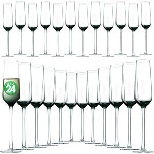 image:imageNutriChef 7 oz Crystal Wine Glasses Set of 2 Elegant Large Red Wine Glasses with Stem for White amp Red Wine Seamless 100 LeadFree Glassware Dishwasher Safe Drinkware for Everyday UseSet of 24
