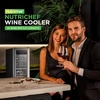 image:imageNutrichef 24 Bottle Wine Fridge  Dual Zone Wine Chiller Adjustable Temperature 41F to 64F Ultra Quiet Operation Free Standing Wine Cooler For Home amp Office 39 x 11 x 23 IN Black