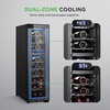 image:imageNutrichef 24 Bottle Wine Fridge  Dual Zone Wine Chiller Adjustable Temperature 41F to 64F Ultra Quiet Operation Free Standing Wine Cooler For Home amp Office 39 x 11 x 26 IN Black