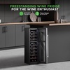 image:imageNutrichef 24 Bottle Wine Fridge  Dual Zone Wine Chiller Adjustable Temperature 41F to 64F Ultra Quiet Operation Free Standing Wine Cooler For Home amp Office 39 x 11 x 23 IN Black
