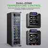 image:imageNutrichef 24 Bottle Wine Fridge  Dual Zone Wine Chiller Adjustable Temperature 41F to 64F Ultra Quiet Operation Free Standing Wine Cooler For Home amp Office 39 x 11 x 23 IN Black