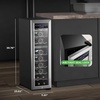 image:imageNutrichef 24 Bottle Wine Fridge  Dual Zone Wine Chiller Adjustable Temperature 41F to 64F Ultra Quiet Operation Free Standing Wine Cooler For Home amp Office 39 x 11 x 23 IN Black