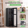 image:imageNutrichef 27 Bottle Wine Fridge  Dual Zone Adjustable Temperature Control 41F to 64F  Ultra Quiet  Wine Cooler For Home amp Office  FreeStanding 43x11x23 IN  Black