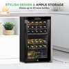 image:imageNutrichef 33 Bottle Wine Fridge  Dual Zone Wine Cooler  Adjustable Temperature Control 41F to 64F  Ultra Quiet Operation  Freestanding Wine Chiller for Home amp Office  33x19x17 IN