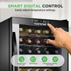 image:imageNutrichef 33 Bottle Wine Fridge  Dual Zone Wine Cooler  Adjustable Temperature Control 41F to 64F  Ultra Quiet Operation  Freestanding Wine Chiller for Home amp Office  33x19x17 IN