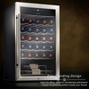 image:imageNutrichef 34 Bottle Wine Fridge  Single Zone Beverage Refrigerator with Adjustable Temperature 41F  64F Ultra Quiet Operation Wine Cooler for Home Office amp Kitchen Stainless Steel