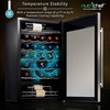image:imageNutrichef 34 Bottle Wine Fridge  Single Zone Beverage Refrigerator with Adjustable Temperature 41F  64F Ultra Quiet Operation Wine Cooler for Home Office amp Kitchen Stainless Steel
