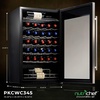 image:imageNutrichef 34 Bottle Wine Fridge  Single Zone Beverage Refrigerator with Adjustable Temperature 41F  64F Ultra Quiet Operation Wine Cooler for Home Office amp Kitchen Stainless Steel