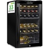 image:imageNutrichef 33 Bottle Wine Fridge  Dual Zone Wine Cooler  Adjustable Temperature Control 41F to 64F  Ultra Quiet Operation  Freestanding Wine Chiller for Home amp Office  33x19x17 IN