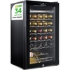 image:imageNutrichef 34 Bottle Wine Fridge  Single Zone Beverage Refrigerator with Adjustable Temperature 41F  64F Ultra Quiet Operation Wine Cooler for Home Office amp Kitchen Stainless Steel