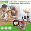 image:imageNutriChef 13Piece Nonstick Kitchen Cookware SetPTFEPFOAPFOSFree Heat Resistant Kitchen Ware Pots Pan Set w SaucepanFrying PansCooking PotsCasseroleLids LadleFork StrainerBrown NCCWA13BRBrown
