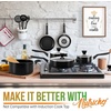 image:imageNutriChef 13Piece Nonstick Kitchen Cookware SetPTFEPFOAPFOSFree Heat Resistant Kitchen Ware Pots Pan Set w SaucepanFrying PansCooking PotsCasseroleLids LadleFork StrainerBrown NCCWA13BRBlack