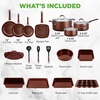 image:imageNutriChef 20Piece Nonstick Cookware Set  Pots and Pans Set with Bakeware amp Utensils Dutch Oven Induction Compatible PFOA amp PFOS Free Tempered Glass Lids Aluminum Brown