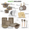 image:imageNutriChef 22Piece Black Marble NonStick Cookware and Bakeware Set  Professional Home Kitchen Collection with MultiSized Pots Pans and HeatResistant ToolsMaroon Marble