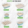 image:imageNutriChef 6Piece Baking Pan Set Premium Carbon Steel Bakeware with Durable Ceramic NonStick Coating  Includes Wide Baking Pan Medium Size Cookie Sheet Muffin Pan Cake amp Loaf Pan  TurquoiseTurquoise