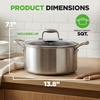 image:imageNutriChef 8Piece Triply Cookware Set Stainless Steel  Triply Kitchenware Pots amp Pans Set Kitchen Cookware NonStick Coating  Sauce Pot Stew Pot Cooking Pot Frying Pan LidsStainless Steel