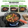image:imageNutriChef Seasoned 12 Inch Cast Iron Skillet  Induction Cookware Frying Pan with Glass Lid  Oven Safe Non Toxic Kitchen Essentials for Home Cooking Camping Grilling and Frying12 Inch