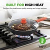image:imageNutriChef Seasoned 12 Inch Cast Iron Skillet  Induction Cookware Frying Pan with Glass Lid  Oven Safe Non Toxic Kitchen Essentials for Home Cooking Camping Grilling and Frying10Inch 1Piece Set
