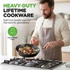 image:imageNutriChef Seasoned 12 Inch Cast Iron Skillet  Induction Cookware Frying Pan with Glass Lid  Oven Safe Non Toxic Kitchen Essentials for Home Cooking Camping Grilling and Frying10Inch 1Piece Set