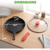 image:imageNutriChef Seasoned 12 Inch Cast Iron Skillet  Induction Cookware Frying Pan with Glass Lid  Oven Safe Non Toxic Kitchen Essentials for Home Cooking Camping Grilling and Frying10Inch 1Piece Set