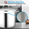image:imageNutriChef Stainless Steel Saucepan Lid  Sturdy and Durable StainResistant 15 Quart Kitchen Cookware Saucepot Lid w Handle  Works w Kitchenware Pots amp Pans Set Model NCSSS12stockpot lid