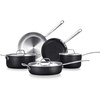 image:image8Piece Cookware Set Stainless Steel  4Ply Kitchenware Pots amp Pans Set Stylish Kitchen Cookware wCast Stainless Steel Handle  Saucepan Saute Pan Casserole Frying Pan Lids  NutriChef NCCWHA5