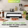 image:imageNutriChef Food Vacuum Sealer Machine Stainless Steel amp ABS Body Automatic Sealing System for Dry and Moist Foods LED Touch Controls Includes Bags Hose amp Roll Cutter 110W Suction Power 14x6Stainless Steel  Black