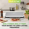image:imageNutriChef Food Vacuum Sealer Machine Stainless Steel amp ABS Body Automatic Sealing System for Dry and Moist Foods LED Touch Controls Includes Bags Hose amp Roll Cutter 110W Suction Power 14x6Silver
