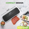 image:imageNutriChef Food Vacuum Sealer Machine Stainless Steel amp ABS Body Automatic Sealing System for Dry and Moist Foods LED Touch Controls Includes Bags Hose amp Roll Cutter 110W Suction Power 14x6Black