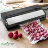 image:imageNutriChef Food Vacuum Sealer Machine Stainless Steel amp ABS Body Automatic Sealing System for Dry and Moist Foods LED Touch Controls Includes Bags Hose amp Roll Cutter 110W Suction Power 14x6Stainless Steel  Black