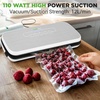 image:imageNutriChef Food Vacuum Sealer Machine Stainless Steel amp ABS Body Automatic Sealing System for Dry and Moist Foods LED Touch Controls Includes Bags Hose amp Roll Cutter 110W Suction Power 14x6Silver