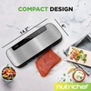 image:imageNutriChef Food Vacuum Sealer Machine Stainless Steel amp ABS Body Automatic Sealing System for Dry and Moist Foods LED Touch Controls Includes Bags Hose amp Roll Cutter 110W Suction Power 14x6Stainless Steel